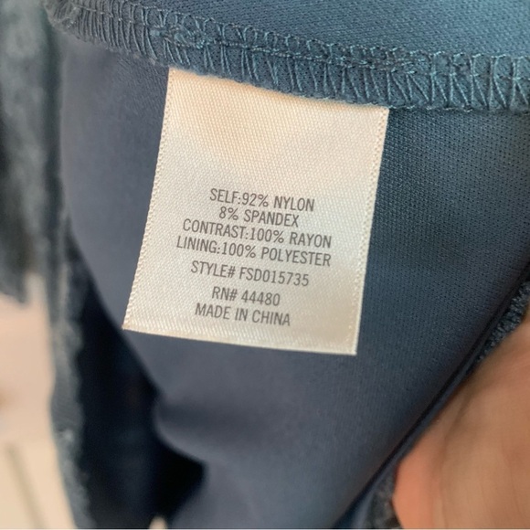 Miami Blue Lace Floral Embroidered V-Neck Long Sleeve Dress, size S - Picture 5 of 10